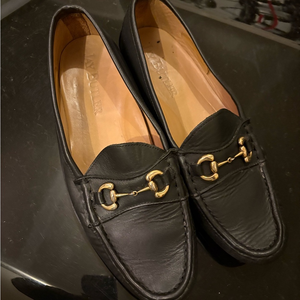 Jay Butler Black Leather Loafers